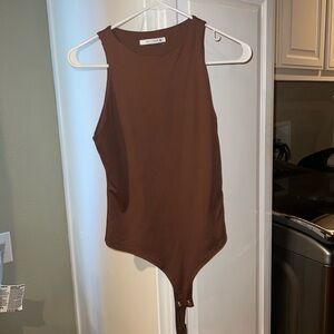 Chocolate Brown Sleeveless Bodysuit